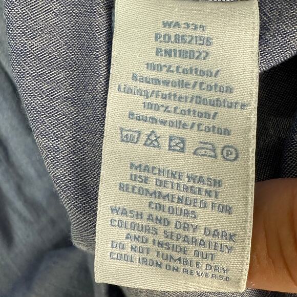 Boden Top Womens 4 Blue Chambray Embroidered Boho Beach Preppy Coastal Resort - Picture 7 of 11